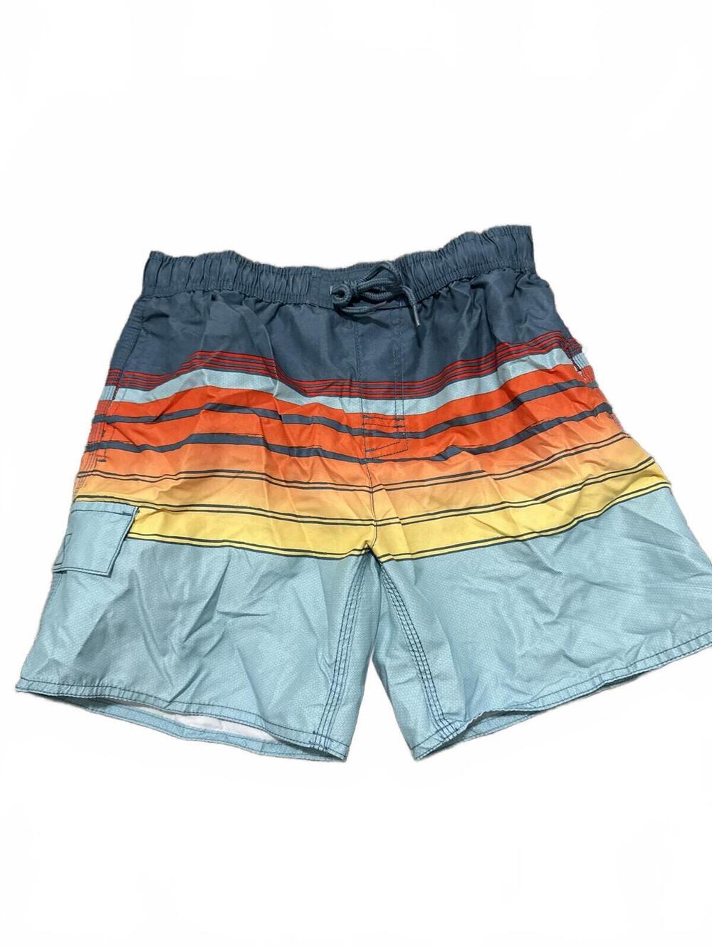 U.S. Apparel Swim Shorts Striped Elastic Waist - Boys XL